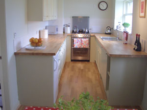 The kitchen in Marie Cottage Gullane